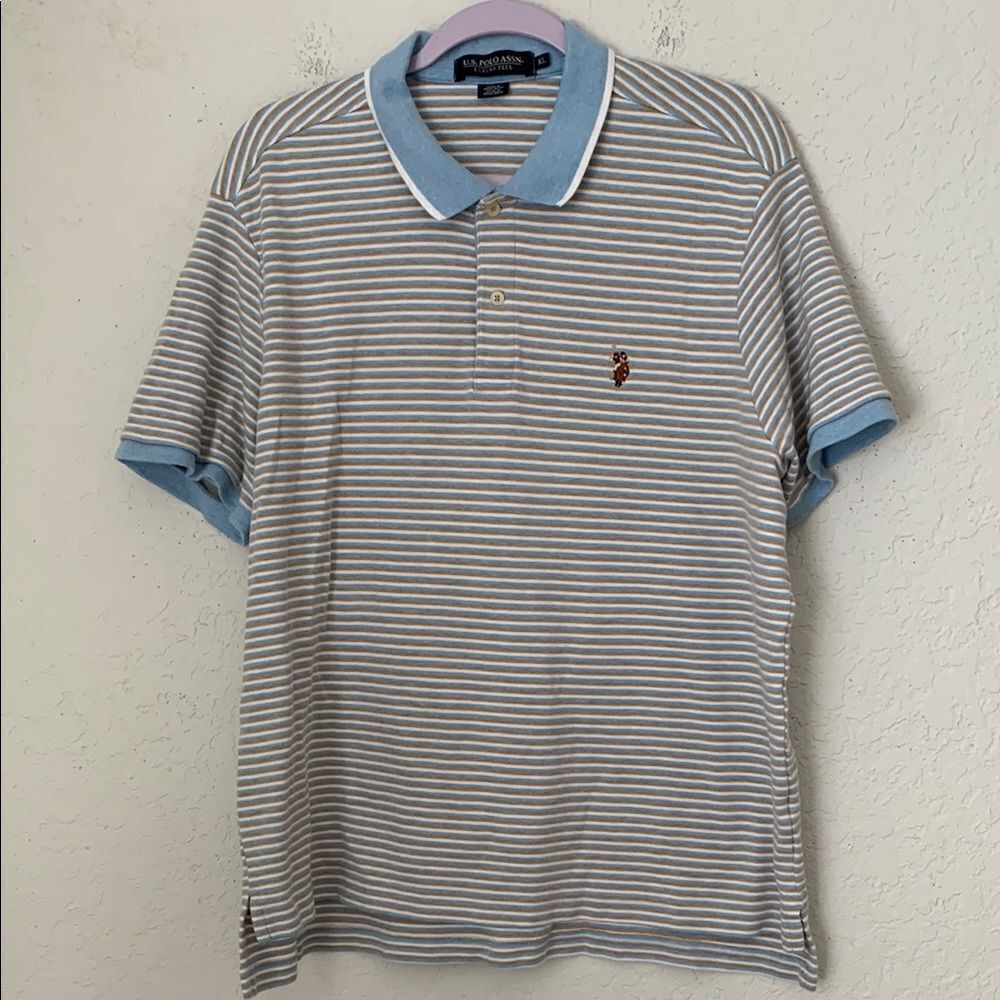 US Polo Assn. Luxuri Feel Men's Striped Short Sleeve Shirt Size XL - Picture 2 of 7